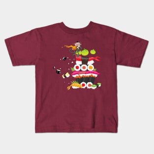 monkey eating shushi Kids T-Shirt